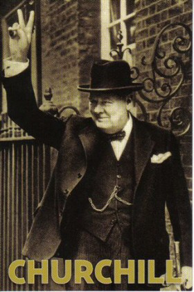Sir Winston Churchill giving the Victory sign