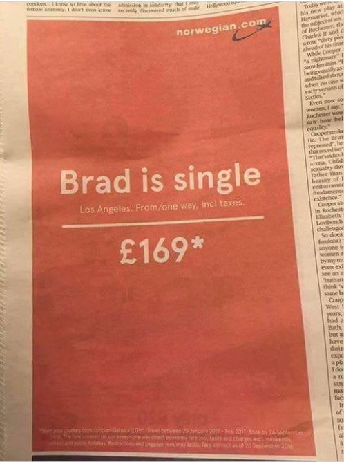 Brad is single